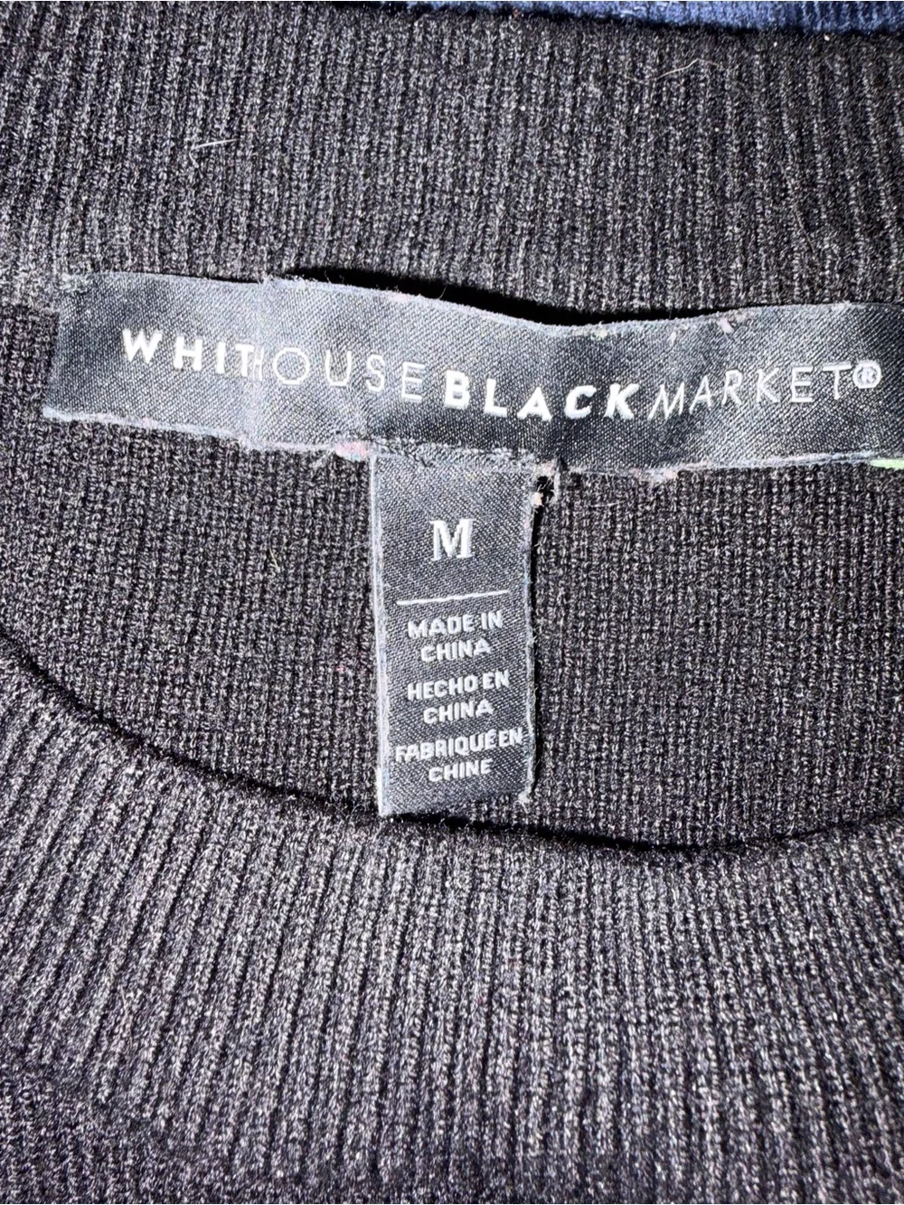 White House Black Market Men's Black Long-Sleeve Thermal Crew